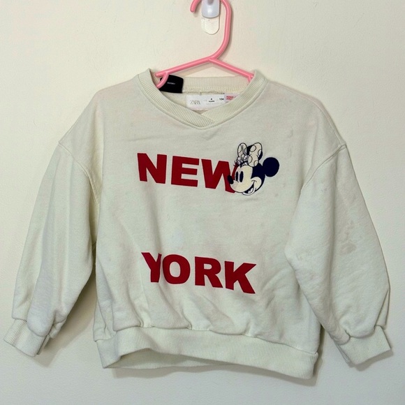 Zara Kids Cream Sweatshirt with Red‎ Print Minnie Mouse - Picture 1 of 4